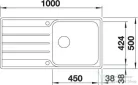 Blanco LEMIS XL 6 S-IF rozsdamentes acél mosogató medence, távműködtetővel, 2 csaplyukkal, fényezett acél 523035