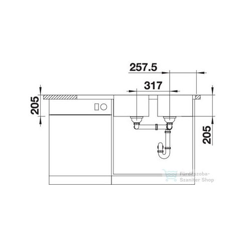 BLANCO LEMIS 8 S-IF fényezett rozsdamentes acél mosogatótál lefolyó-távműködtető nélkül (523036)