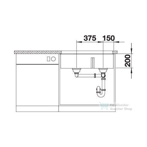 BLANCO SUBLINE 430/270-U SILGRANIT mosogatótál (balos főmedencével) palaszürke 523152