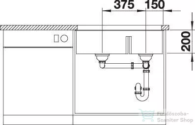 Blanco SUBLINE 430/270-U SILGRANIT® mosogató medence alulról való beépítéshez, balos főmedence, palaszürke 523152