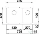 Blanco SUBLINE 430/270-U SILGRANIT® mosogató medence alulról való beépítéshez, balos főmedence, kávé 523160