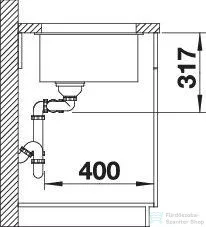 Blanco SUBLINE 430/270-U SILGRANIT® mosogató medence alulról való beépítéshez, balos főmedence, kávé 523160