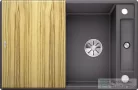 Blanco AXIA III 45 S SILGRANIT® mosogató medence, távműködtetővel, fa vágódeszkával, palaszürke 523174