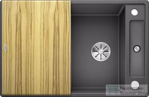 Blanco AXIA III 45 S SILGRANIT® mosogató medence, távműködtetővel, fa vágódeszkával, palaszürke 523174