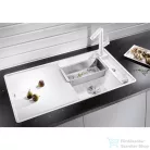Blanco AXIA III 5 S-F SILGRANIT® mosogató medence munkalapszitű beépítéshez, távműködtetővel, fa vágódeszkával, palaszürke 523226