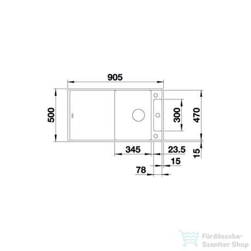 BLANCO AXIA III 5 S-F silgránit mosogató medence,forgatható kivitel, üveg vágólappal, munkalapszintű beépítés, palaszürke 523232