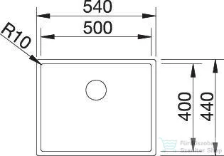 Blanco CLARON 500-U DURINOX rozsdamentes acél mosogató medence alulról való beépítéshez, selyemfényű acél 523386