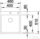 Blanco CLARON 400-IF/A DURINOX rozsdamentes acél mosogató medence, PushControl lefolyó-távműködtetővel, selyemfényű acél 523392