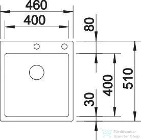 Blanco CLARON 400-IF/A DURINOX rozsdamentes acél mosogató medence, PushControl lefolyó-távműködtetővel, selyemfényű acél 523392
