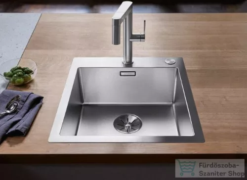 Blanco CLARON 400-IF/A DURINOX rozsdamentes acél mosogató medence, PushControl lefolyó-távműködtetővel, selyemfényű acél 523392