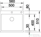 Blanco CLARON 500-IF/A DURINOX rozsdamentes acél mosogató medence, PushControl lefolyó-távműködtetővel, selyemfényű acél 523393
