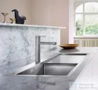Blanco CLARON 500-IF/A DURINOX rozsdamentes acél mosogató medence, PushControl lefolyó-távműködtetővel, selyemfényű acél 523393