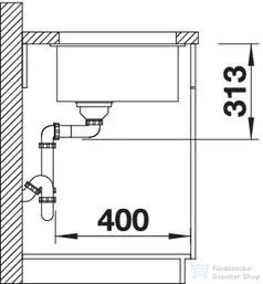 Blanco SUBLINE 400-U SILGRANIT® mosogató medence alulról való beépítéshez, antracit 523422