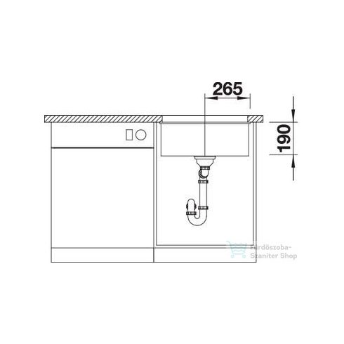 BLANCO SUBLINE 500-U palaszürke silgranit mosogató medence 523433