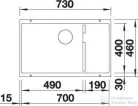 Blanco SUBLINE 700-U Level SILGRANIT® mosogató medence alulról való beépítéshez, multifunkciós kosárral, antracit 523452