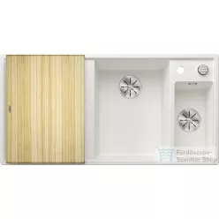   Blanco AXIA III 6 S SILGRANIT® mosogató medence, távműködtetővel, fa vágódeszkával, jobbos főmedencével, fehér 523466