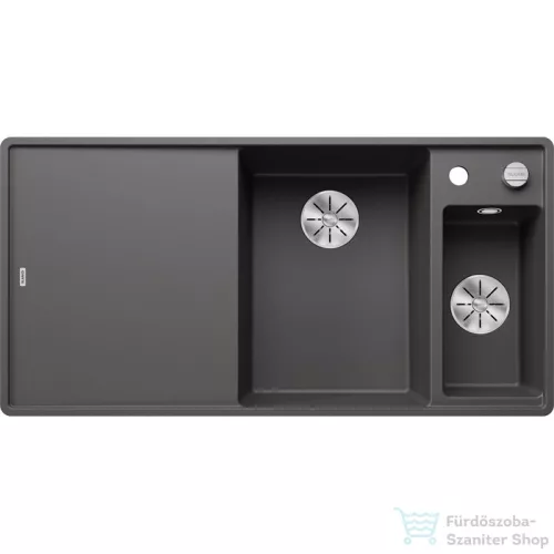 Blanco AXIA III 6 S-F SILGRANIT® mosogató medence munkalapszintű beépítéshez, távműködtetővel, fa vágódeszkával, jobbos főmedencével, palaszürke 523484