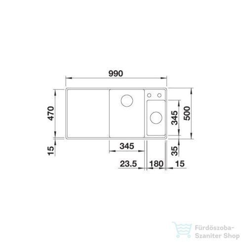 BLANCO AXIA III 6 S-F silgránit mosogató medence, jobbos kivitel,  fa vágódeszkával, munkalapszintű beépítés, fehér 523486