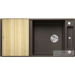   Blanco AXIA III XL 6 S SILGRANIT® mosogató medence, távműködtetővel, fa vágódeszkával, kávé 523509