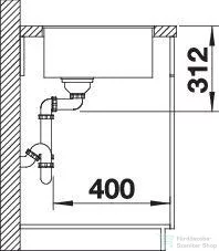 Blanco SUBLINE 500-F SILGRANIT® mosogató medence munkalapszintű beépítéshez, palaszürke 523533