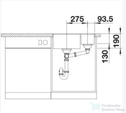 Blanco SUBLINE 340/160-U SILGRANIT® mosogató medence alulról való beépítéshez, balos főmedence, antracit 523548