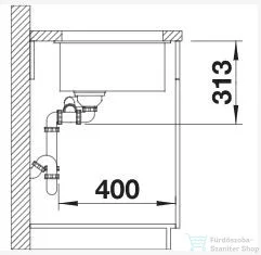 Blanco SUBLINE 340/160-U SILGRANIT® mosogató medence alulról való beépítéshez, balos főmedence, fehér 523552