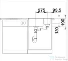 Blanco SUBLINE 340/160-U SILGRANIT® mosogató medence alulról való beépítéshez, balos főmedence, kávé 523557
