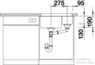 Blanco SUBLINE 340/160-U SILGRANIT® mosogató medence alulról való beépítéshez, jobbos főmedence, tartufo 523565