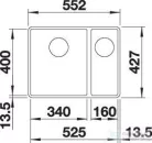 Blanco SUBLINE 340/160-F SILGRANIT® mosogató medence munkalapszintű beépítéshez, balos főmedence, palaszürke 523569