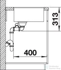 Blanco SUBLINE 340/160-F SILGRANIT® mosogató medence munkalapszintű beépítéshez, balos főmedence, fehér 523571