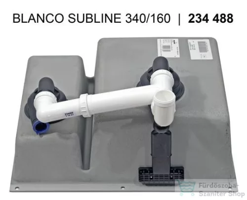 Blanco SUBLINE 340/160-F SILGRANIT® mosogató medence munkalapszintű beépítéshez, balos főmedence, fehér 523571