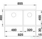 Blanco SUBLINE 480/320-U SILGRANIT® mosogató medence alulról való beépítéshez, balos főmedence, kávé 523593