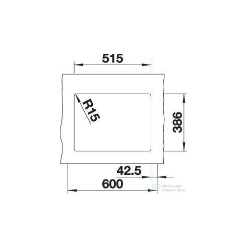 BLANCO SUBLINE 350/150-U Kerámia PuraPlus balos mosogató medence fényes fehér 523741