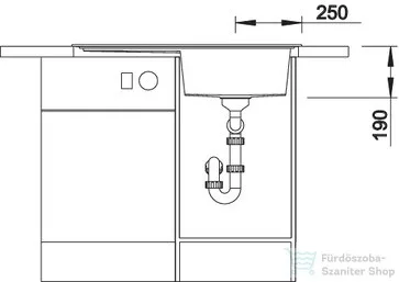 Blanco ZENAR 45 S SILGRANIT® mosogató medence, távműködtetővel, jobbos főmedence, tartufo 523796