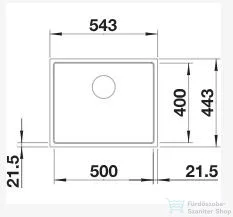 Blanco SUBLINE 500-IF SteelFrame SILGRANIT® mosogató medence, antracit 524107