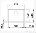 Blanco SUBLINE 500-IF SteelFrame SILGRANIT® mosogató medence, fehér 524110