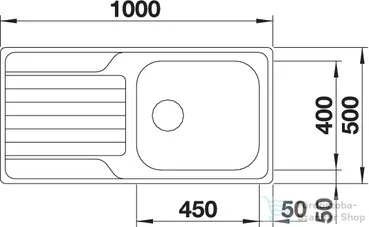 Blanco DINAS XL 6 S rozsdamentes acél mosogató medence, csaplyuk nélkül, fényezett acél 524254
