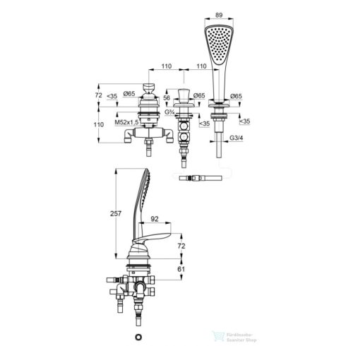 Kludi BALANCE egykaros kád/zuhanycsap NA 15, króm 524480575