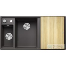   BLANCO AXIA III 6 S gránit mosogató fa vágódeszkával távműködtetővel balos palaszürke 524644