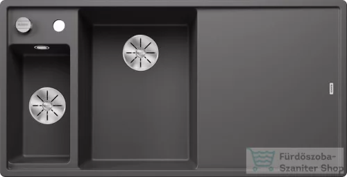 Blanco AXIA III 6 S SILGRANIT® mosogató medence, távműködtetővel, fa vágódeszkával, balos főmedencével, palaszürke 524644
