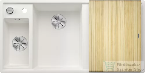 Blanco AXIA III 6 S SILGRANIT® mosogató medence, távműködtetővel, fa vágódeszkával, balos főmedencével, fehér 524647