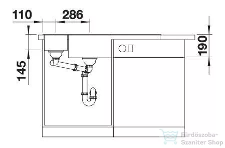Blanco AXIA III 6 S SILGRANIT® mosogató medence, távműködtetővel, fa vágódeszkával, balos főmedencével, fehér 524647