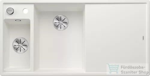 Blanco AXIA III 6 S SILGRANIT® mosogató medence, távműködtetővel, fa vágódeszkával, balos főmedencével, fehér 524647