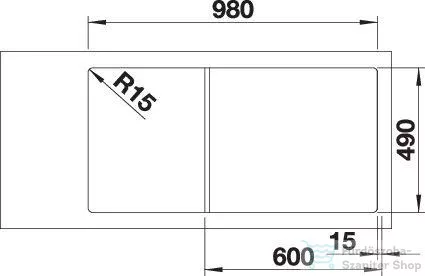 Blanco AXIA III 6 S SILGRANIT® mosogató medence, távműködtetővel, fa vágódeszkával, balos főmedencével, kávé 524652