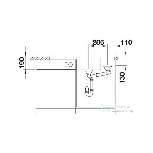 Blanco AXIA III 6 S SILGRANIT® mosogató medence, távműködtetővel, üveg vágólappal, balos főmedencével, antracit 524653