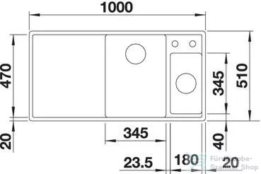 Blanco AXIA III 6 S SILGRANIT® mosogató medence, távműködtetővel, üveg vágólappal, balos főmedencével, antracit 524653