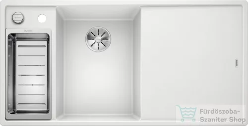Blanco AXIA III 6 S SILGRANIT® mosogató medence, távműködtetővel, üveg vágólappal, balos főmedencével, fehér 524657