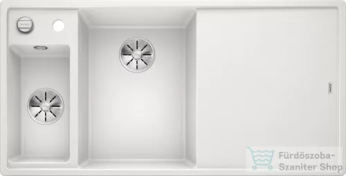 Blanco AXIA III 6 S SILGRANIT® mosogató medence, távműködtetővel, üveg vágólappal, balos főmedencével, fehér 524657