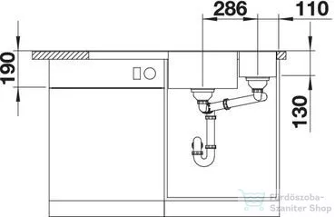 Blanco AXIA III 6 S SILGRANIT® mosogató medence, távműködtetővel, üveg vágólappal, balos főmedencével, fehér 524657