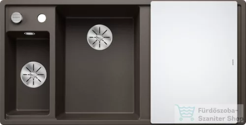 Blanco AXIA III 6 S SILGRANIT® mosogató medence, távműködtetővel, üveg vágólappal, balos főmedencével, kávé 524662